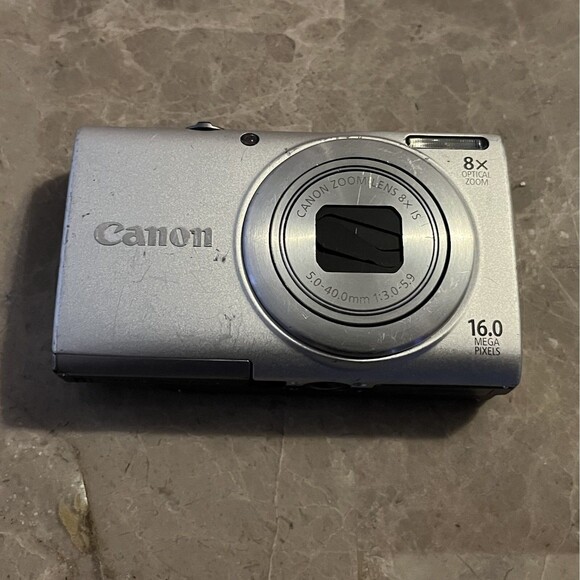Canon PowerShot A4000 IS HD 16.0MP Digital Camera Silver For PARTS Lens Error - Picture 1 of 8